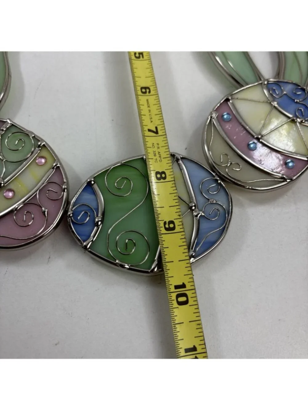 Stained Glass Easter Egg Tulip Wreath Hanging Suncatcher